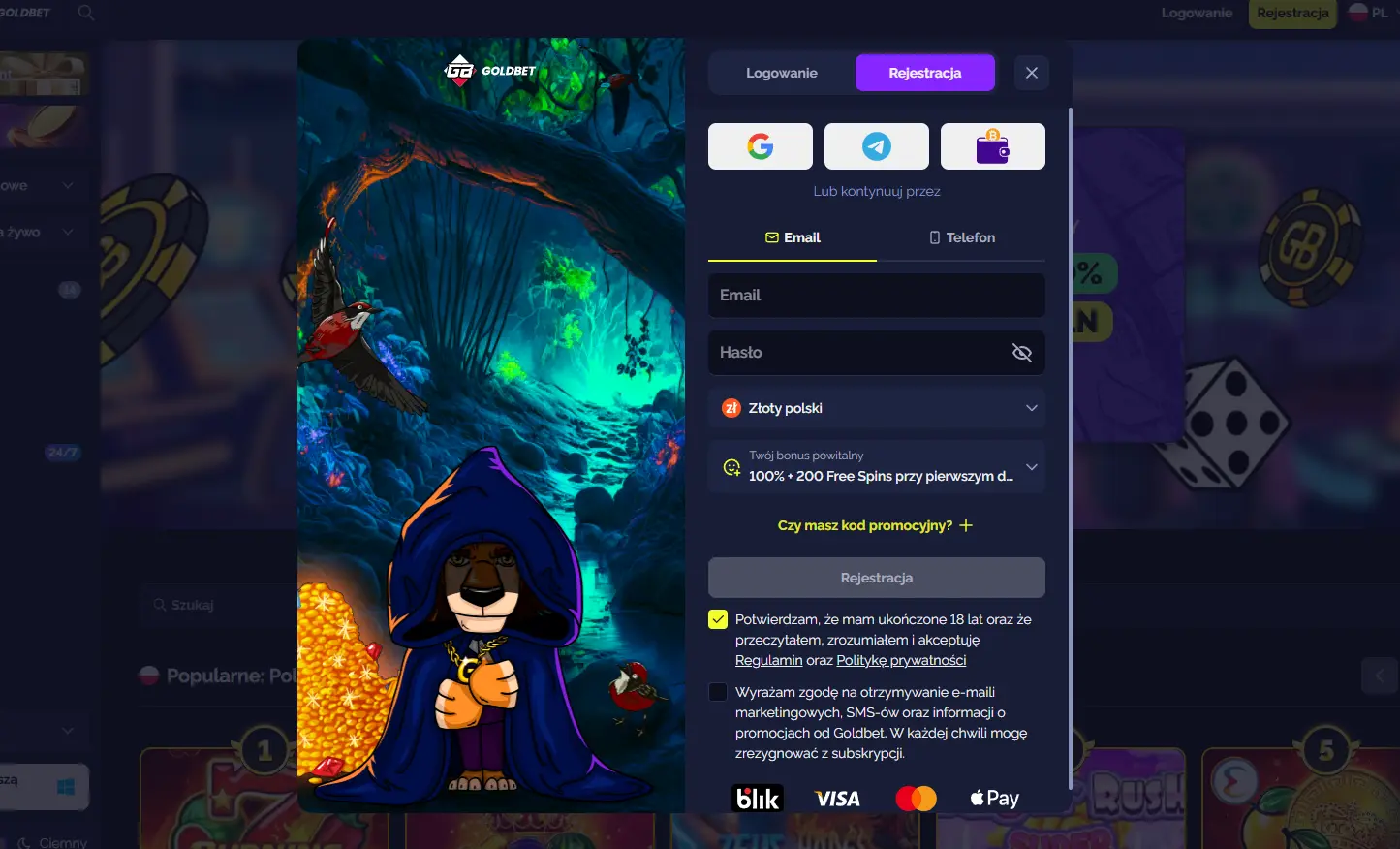 Goldbet od pustego formularza do aktywnego profilu — Goldbet Casino